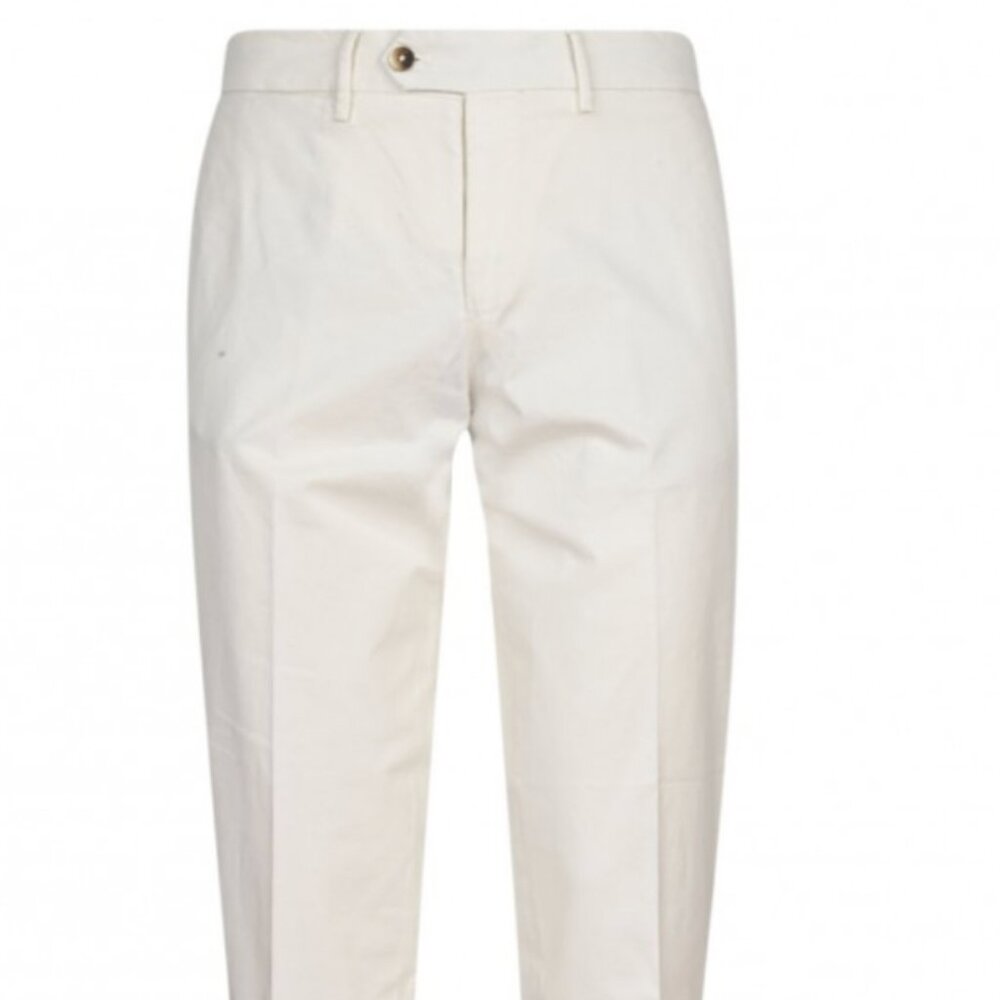 Eddy Monetti Cuffed Cotton Linen Trousers